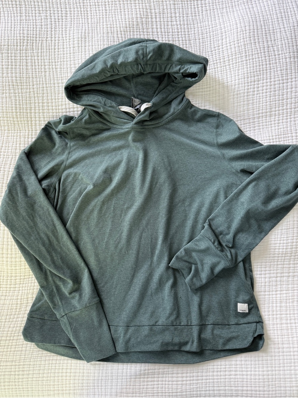 Vuori Heathered Forest Green Lightweight Hoodie